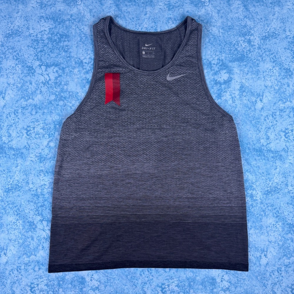 Nike Dri-FIT Knit Running Singlet Mens Small Michelob Ultra Squad Tank Top Grey